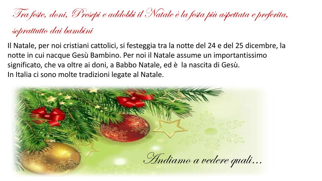 Significato Del Natale Per I Cristiani.Il Natale In Italia Ppt Scaricare