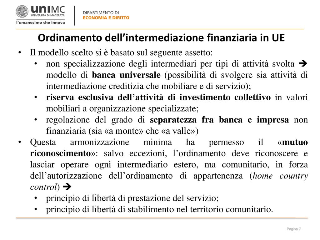 Regolamentazione E Vigilanza Del Sistema Finanziario - Ppt Scaricare