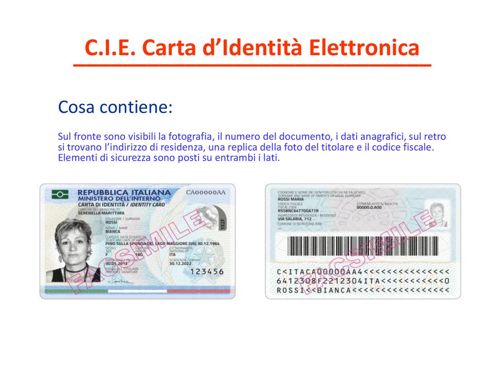 Cie Carta Didentità Elettronica Ppt Scaricare