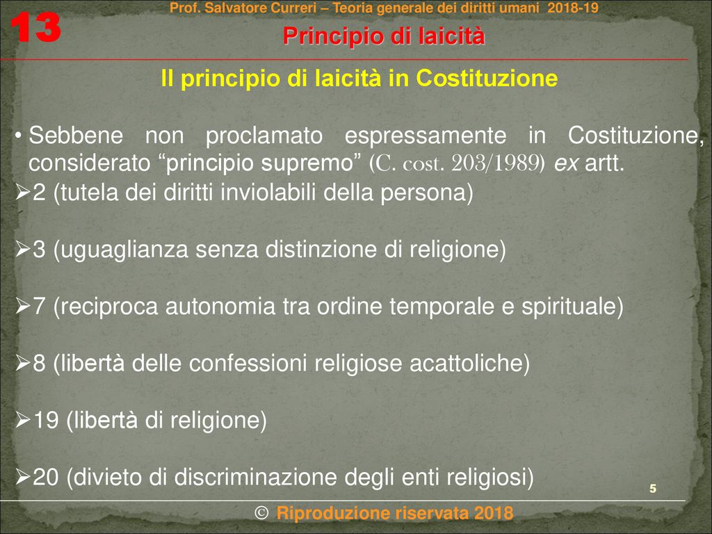 ORIGINI E SIGNIFICATO DEL PRINCIPIO DI LAICITA’ - Ppt Scaricare