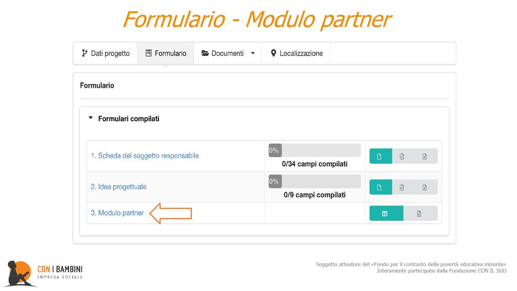 Formulario - Modulo partner