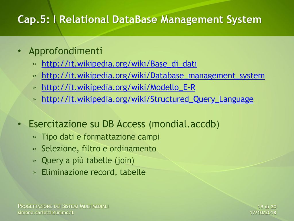 Progettazione dei sistemi multimediali - ppt scaricare