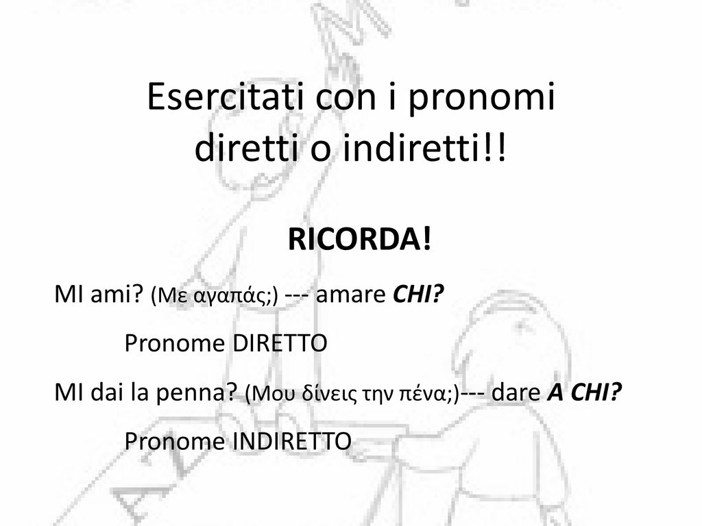 Esercitati Con I Pronomi Diretti O Indiretti!! - Ppt Scaricare