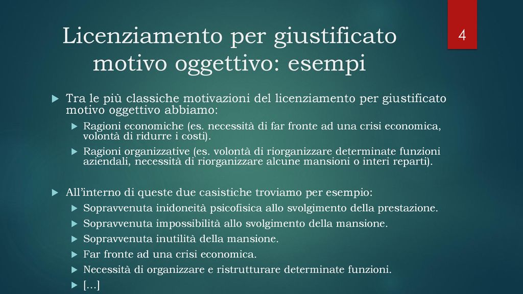 Lezione 26 Marzo 2019 Giustificato Motivo Oggettivo Di Licenziamento ...