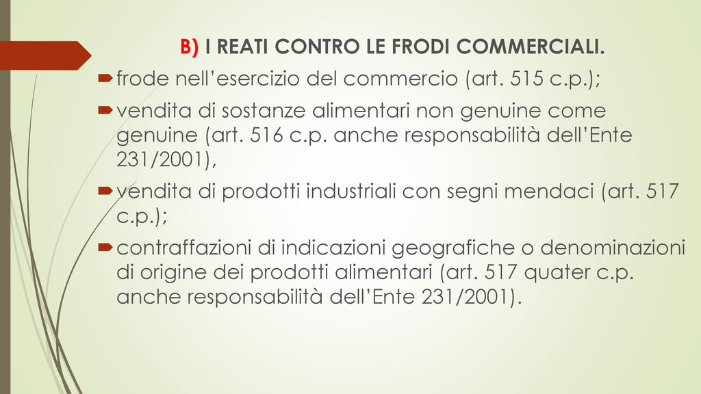 ASPETTI SANZIONATORI DEL DIRITTO ALIMENTARE - Ppt Scaricare