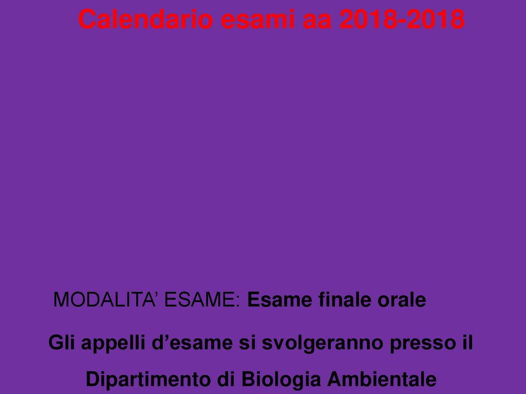 Prof. Giuseppina Falasca Dipartimento di Biologia Ambientale - ppt ...