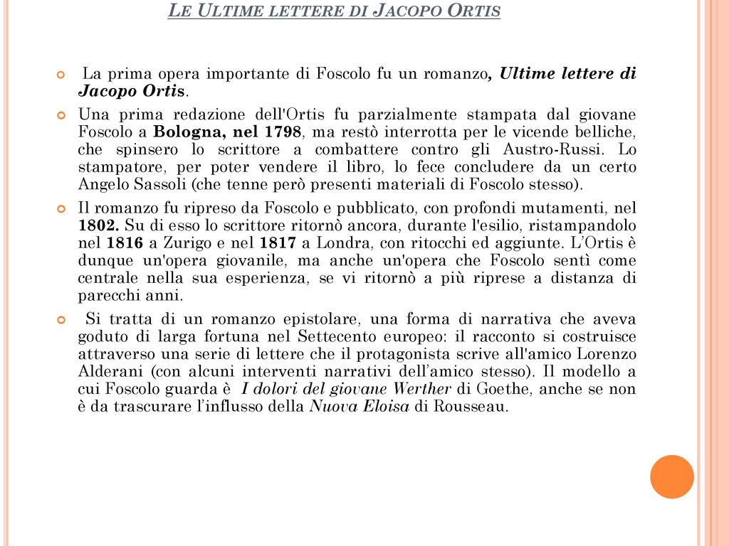 Le Ultime lettere di Jacopo Ortis