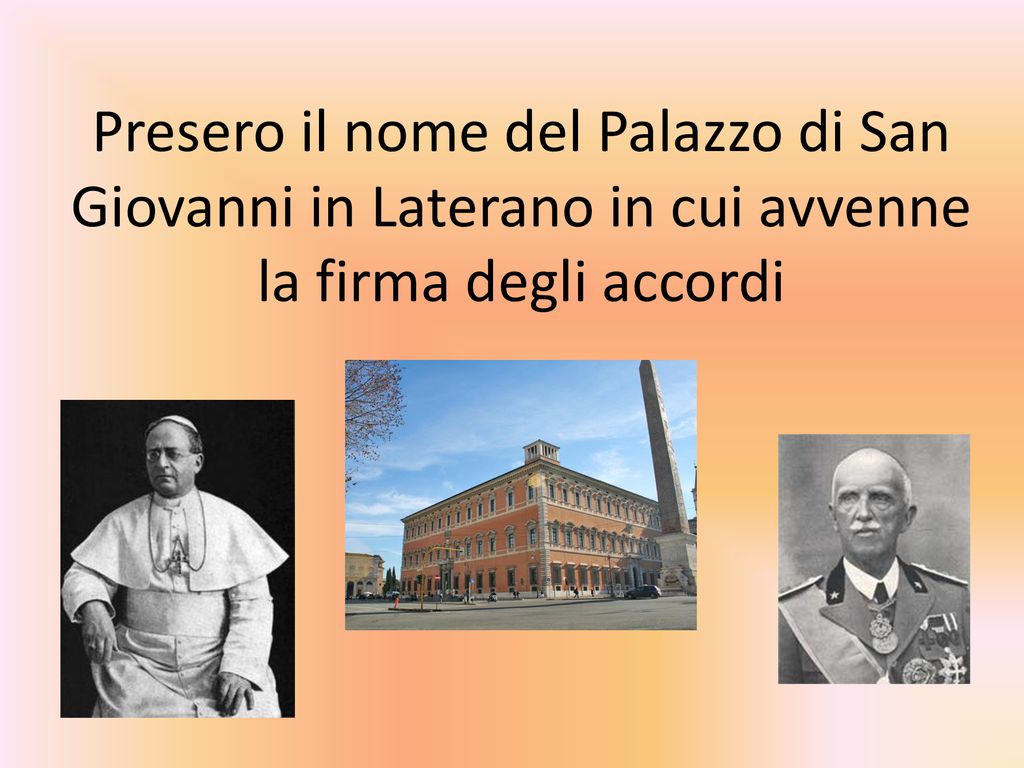 Presero il nome del Palazzo di San Giovanni in Laterano in cui avvenne la firma degli accordi