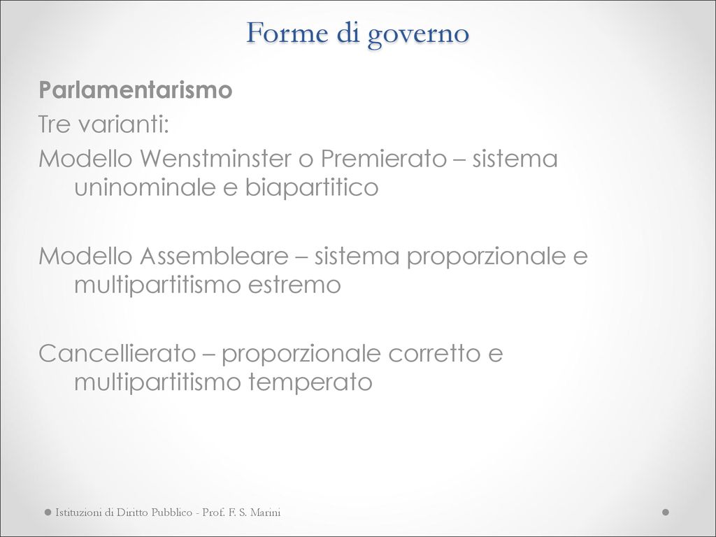 Istituzioni di Diritto Pubblico Prof. F. S. Marini - ppt scaricare