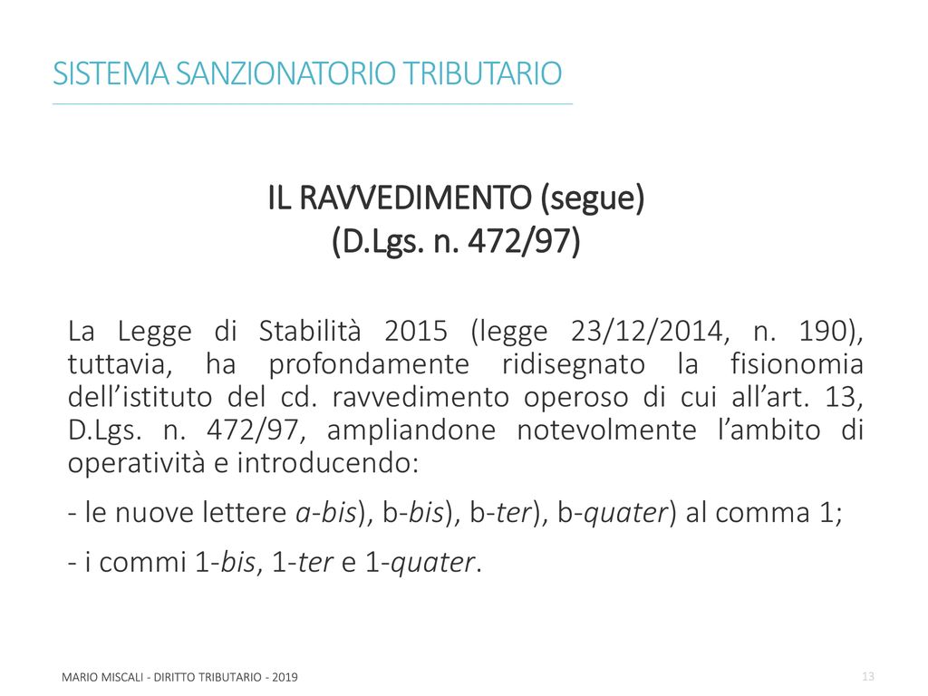 LEZIONE N. 12 IL REGIME SANZIONATORIO TRIBUTARIO Prof - Ppt Scaricare