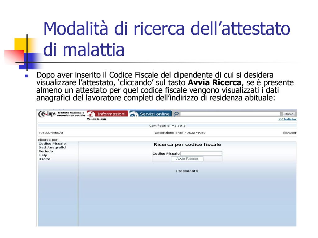 acquisizione online certificati di malattia ppt scaricare