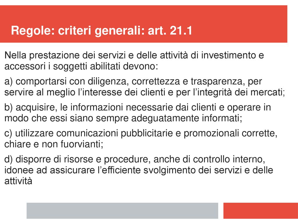 Servizi investimento: regole, separazione, contratti - ppt scaricare