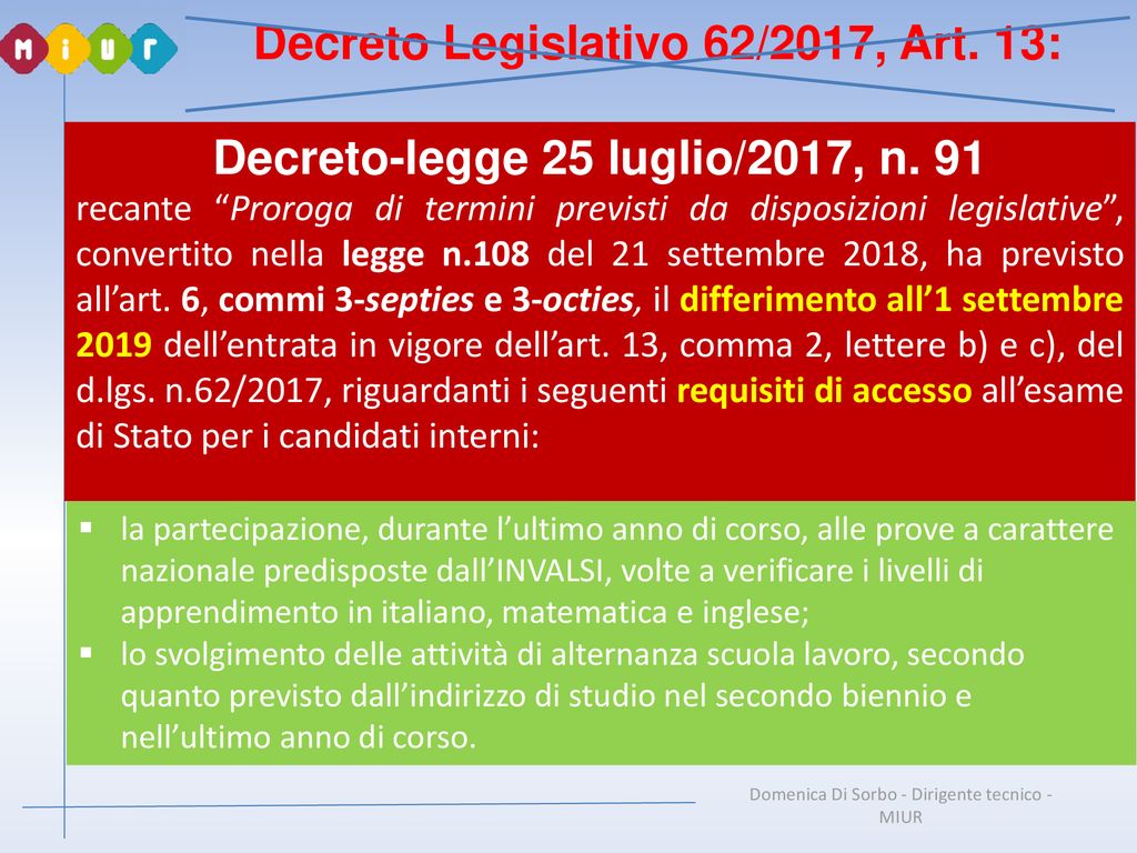 Esame Di Stato 2019: Il Contesto Normativo E Le Novità - Ppt Scaricare