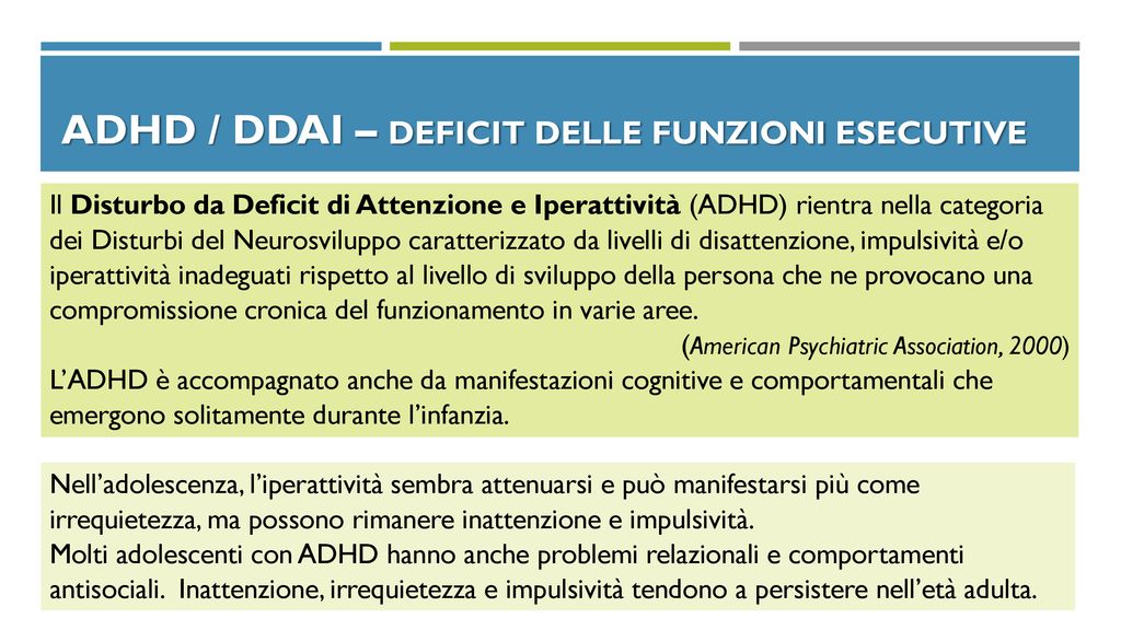 ADHD / ddai – deficit delle funzioni esecutive