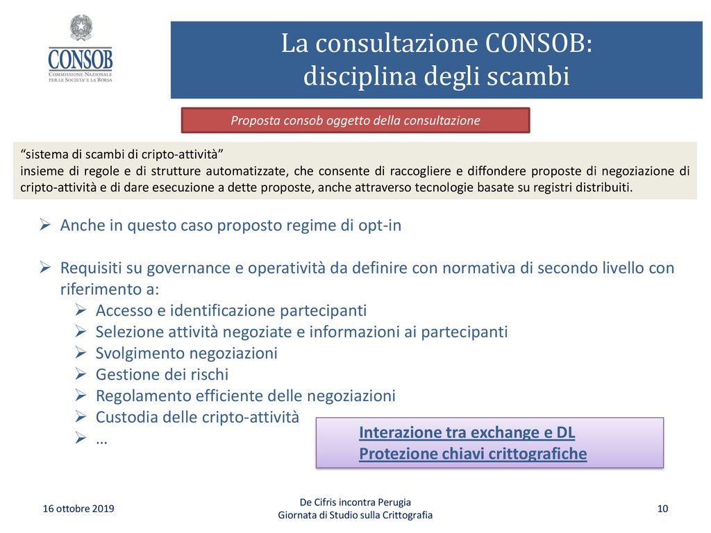 La consultazione CONSOB: disciplina degli scambi