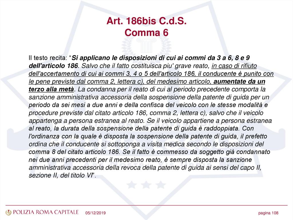 Art. 186bis C.d.S. Comma 6