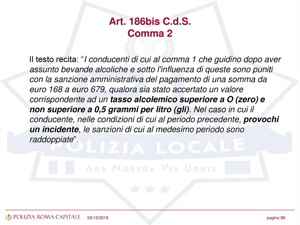 Art. 186bis C.d.S. Comma 2