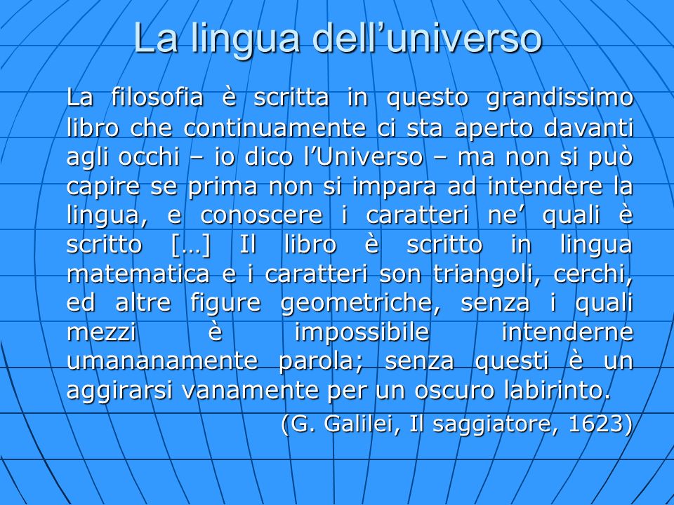 La lingua dell’universo