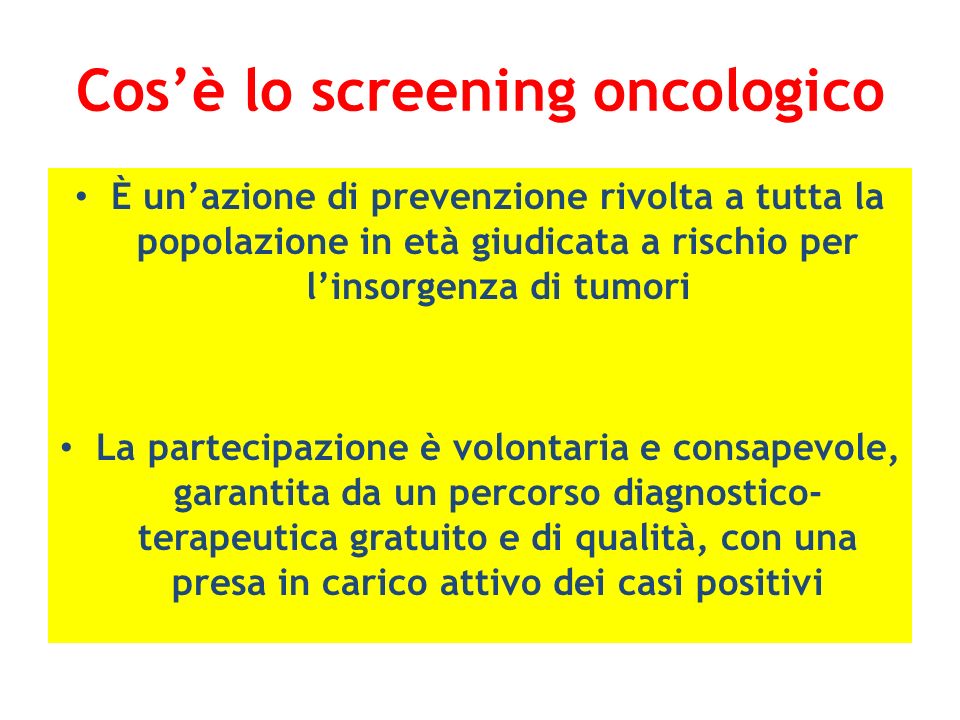 Cos’è lo screening oncologico