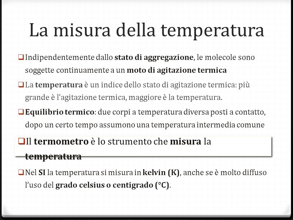La misura della temperatura
