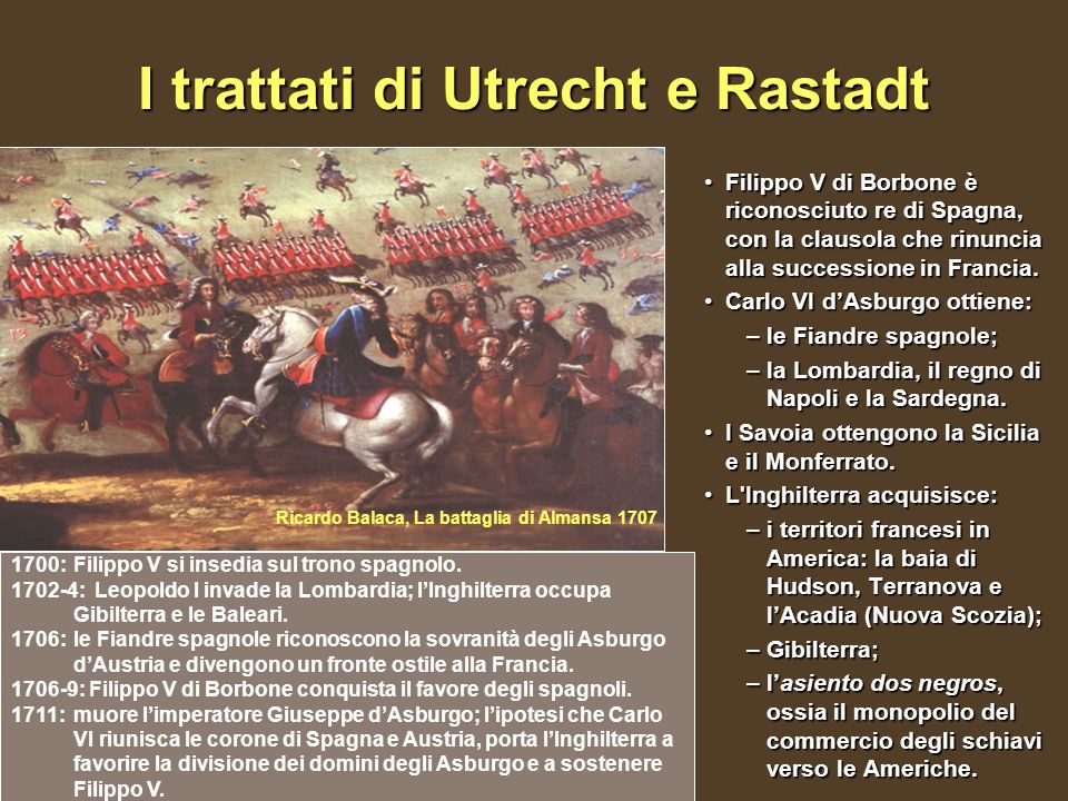 I trattati di Utrecht e Rastadt