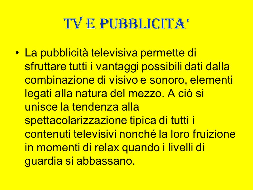 TV E PUBBLICITA’