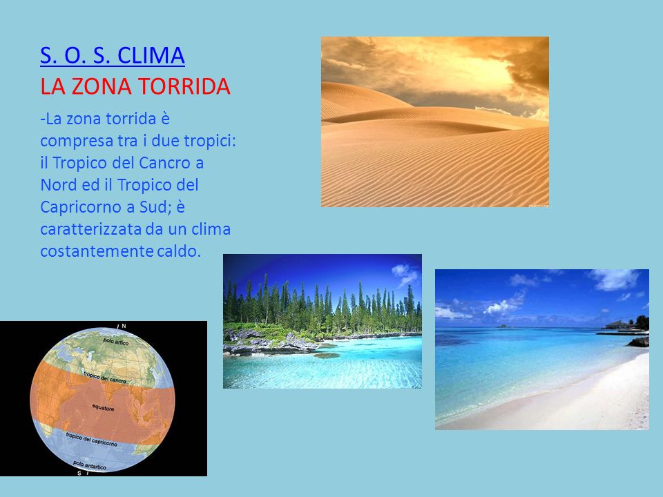 S. O. S. CLIMA LA ZONA TORRIDA