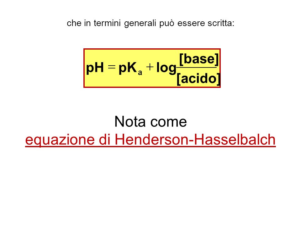 equazione di Henderson-Hasselbalch
