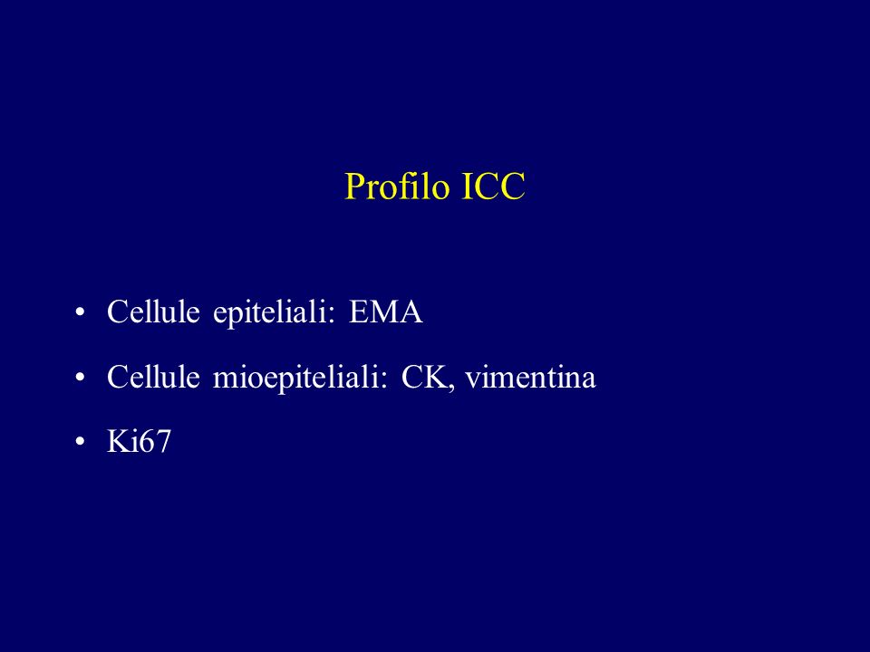Profilo ICC Cellule epiteliali: EMA