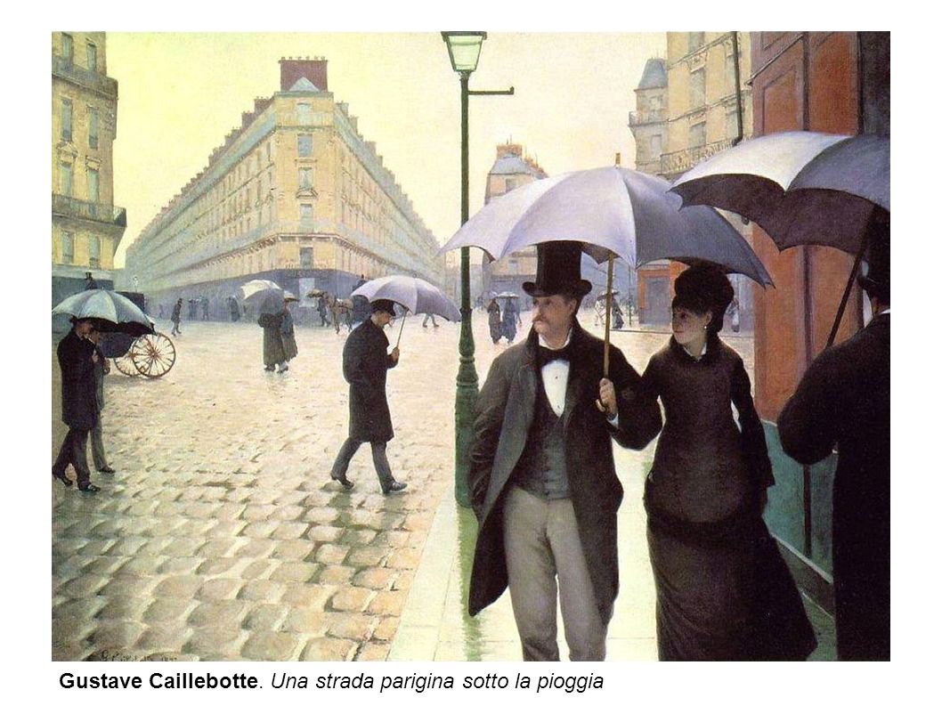 Gustave Caillebotte. Una strada parigina sotto la pioggia