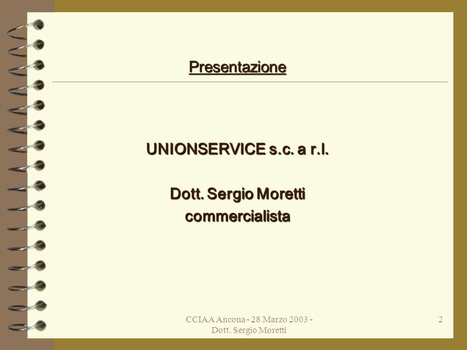 Unionservice s.c. a r.l. - Dott. Sergio Moretti