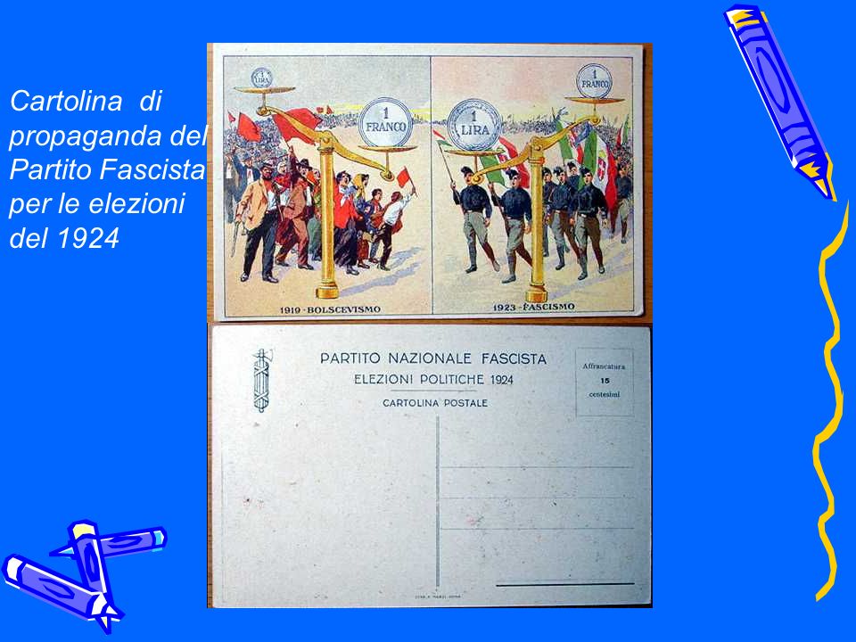 Cartolina di propaganda del Partito Fascista per le elezioni del 1924