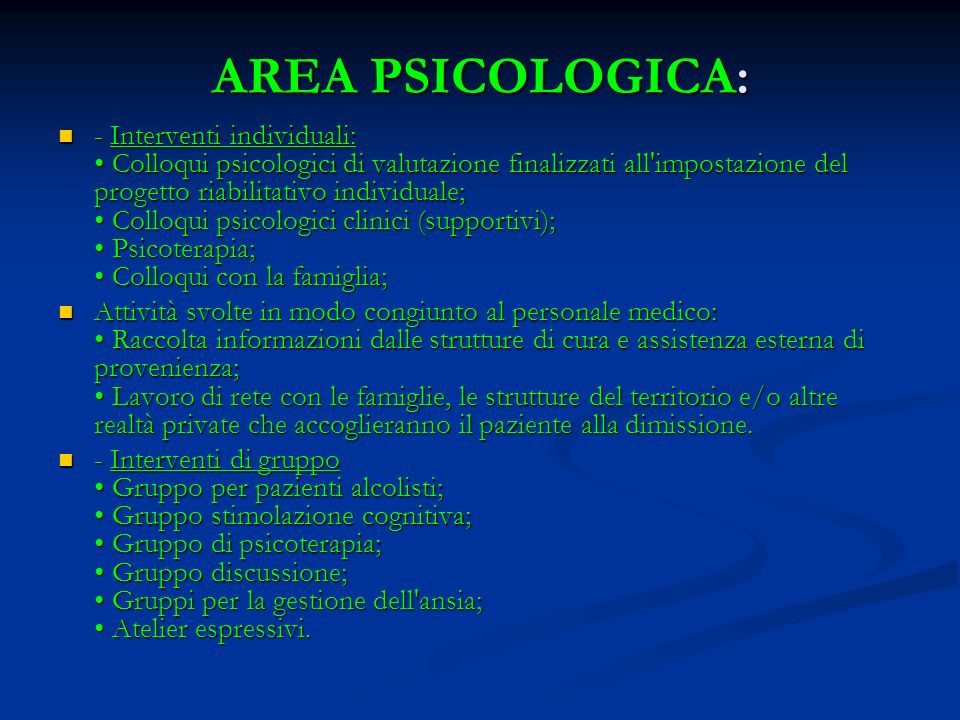 AREA PSICOLOGICA: