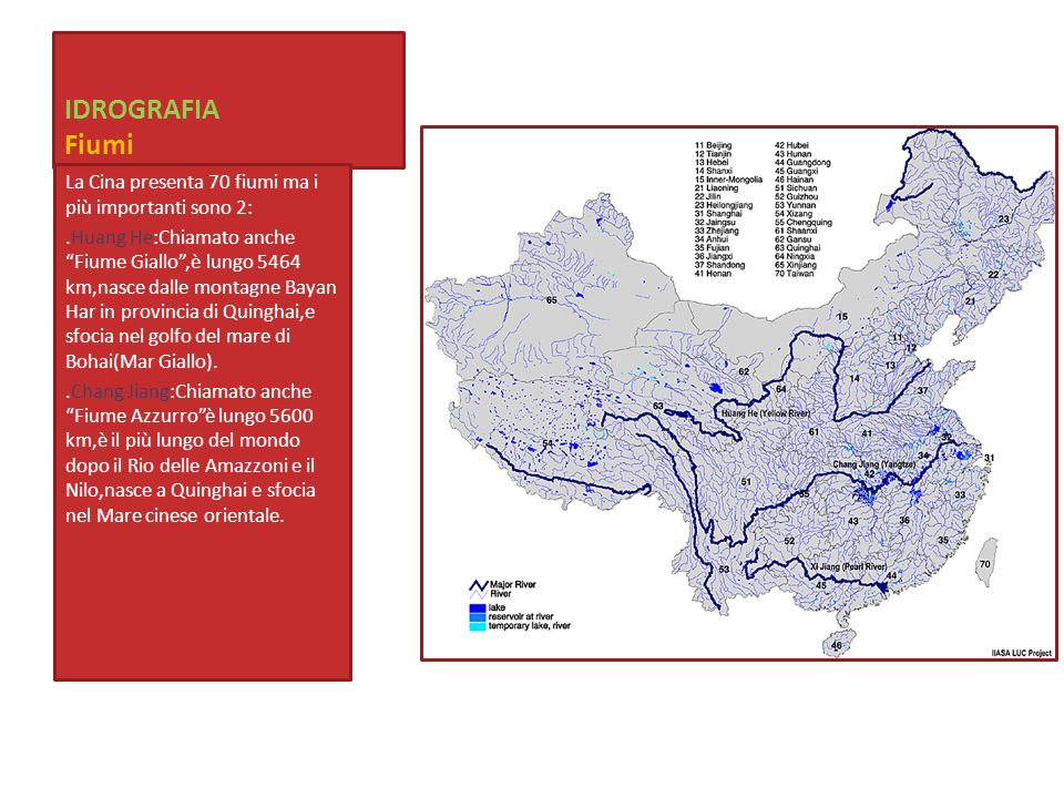 IDROGRAFIA Fiumi La Cina presenta 70 fiumi ma i più importanti sono 2: