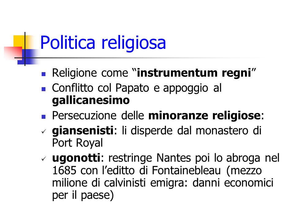 Politica religiosa Religione come instrumentum regni
