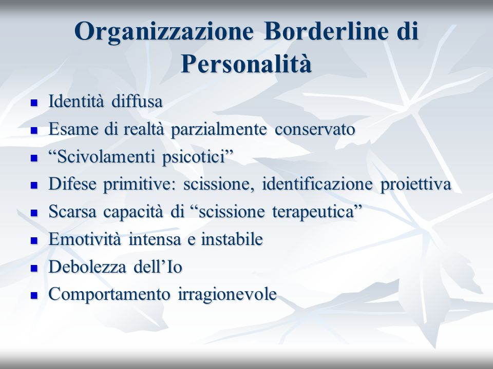 Organizzazione Borderline di Personalità