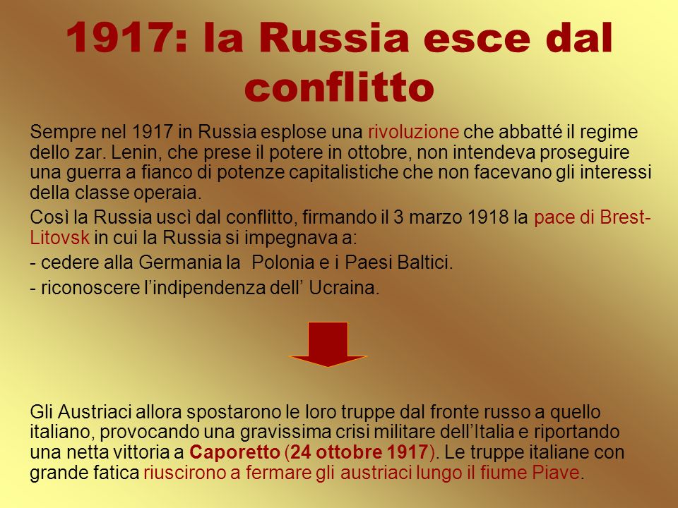 1917: la Russia esce dal conflitto