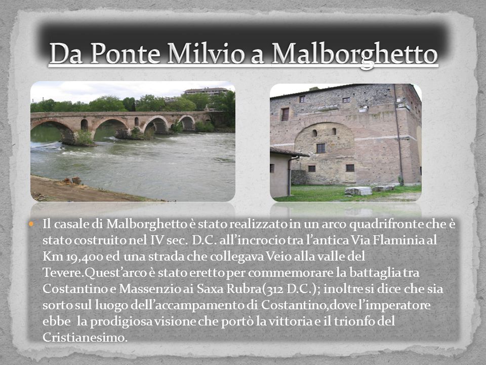 Da Ponte Milvio a Malborghetto