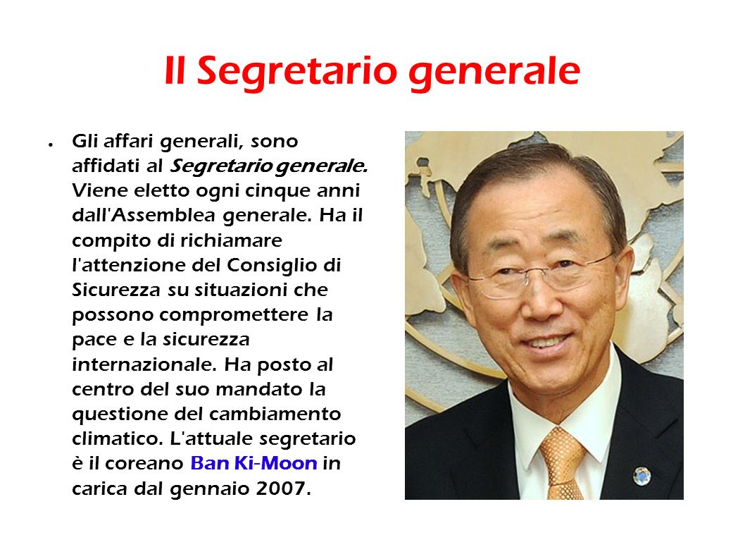 Il Segretario generale