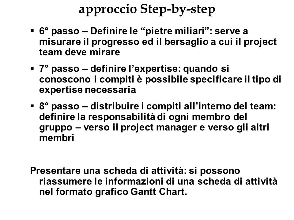approccio Step-by-step