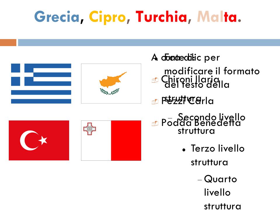 Grecia, Cipro, Turchia, Malta.