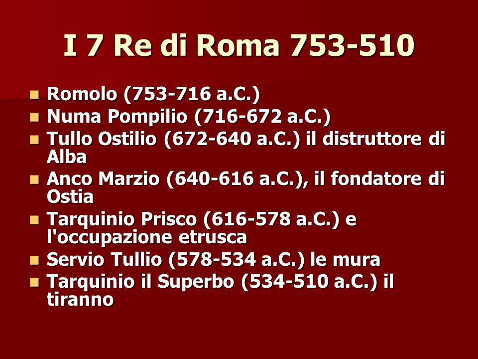 I 7 Re di Roma Romolo ( a.C.)