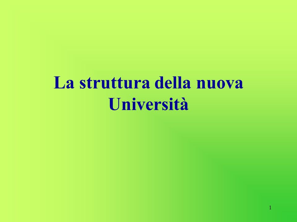La struttura della nuova Università