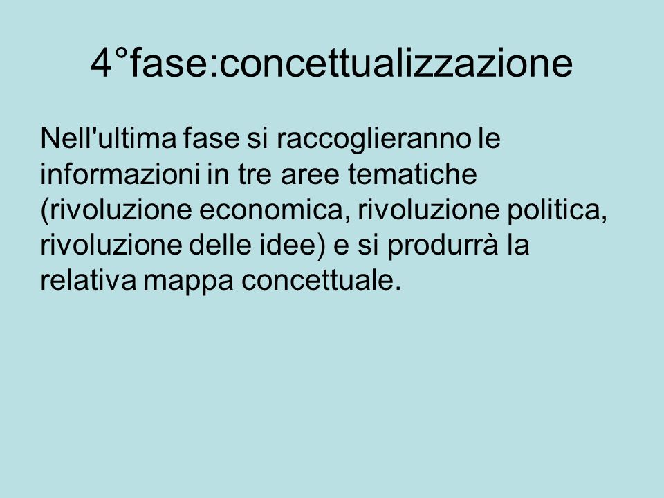 4°fase:concettualizzazione