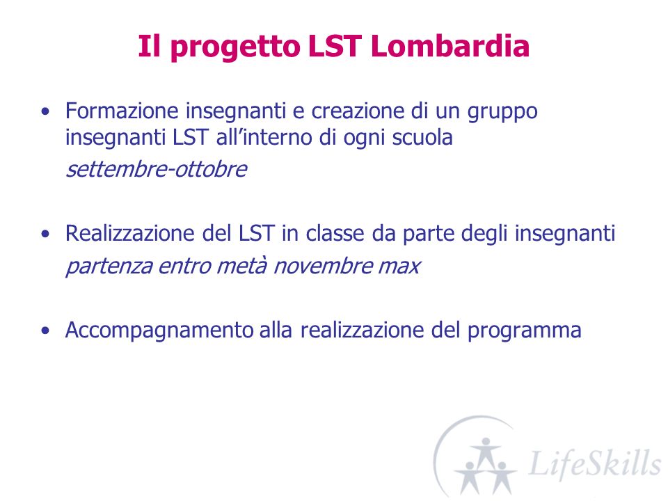 Il progetto LST Lombardia