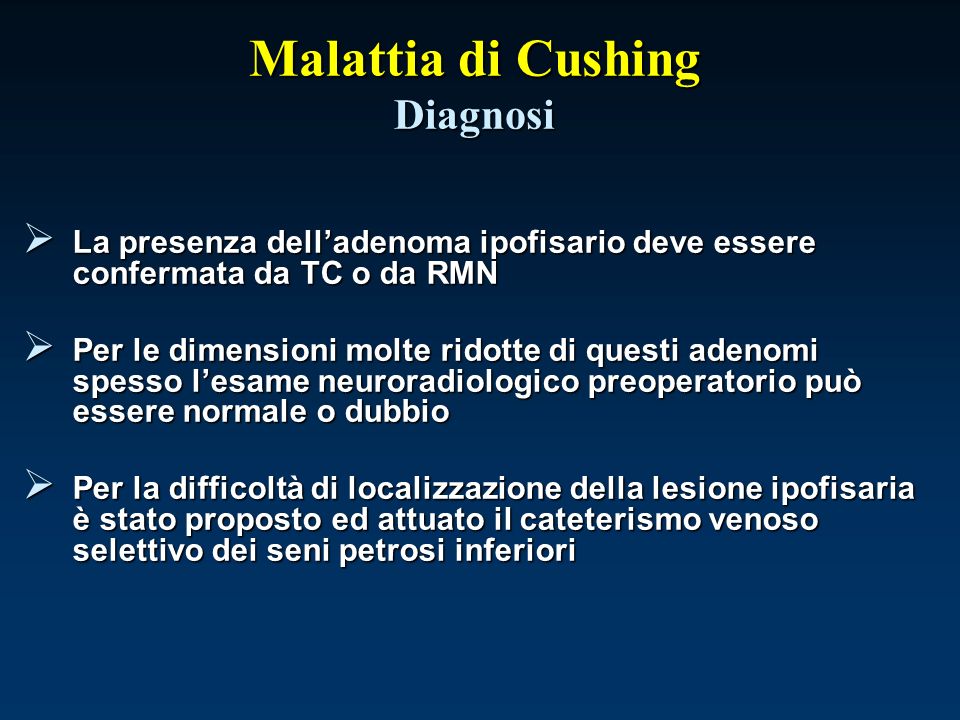 Malattia di Cushing Diagnosi
