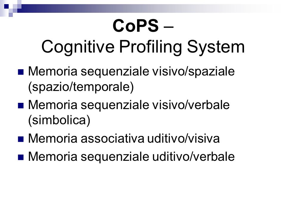 CoPS – Cognitive Profiling System
