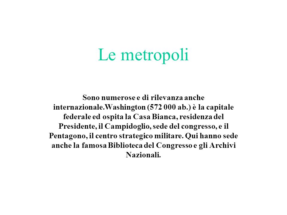 Le metropoli