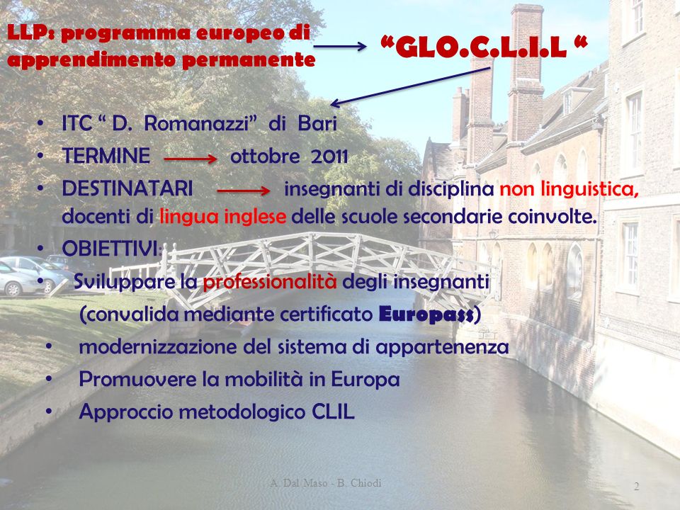 GLO.C.L.I.L LLP: programma europeo di apprendimento permanente