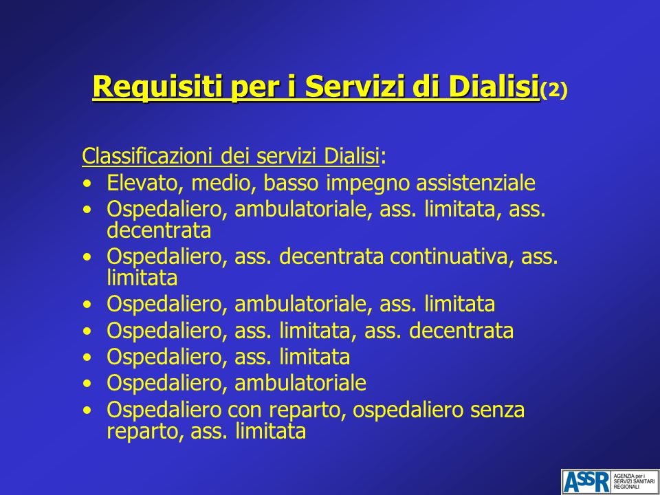 Requisiti per i Servizi di Dialisi(2)